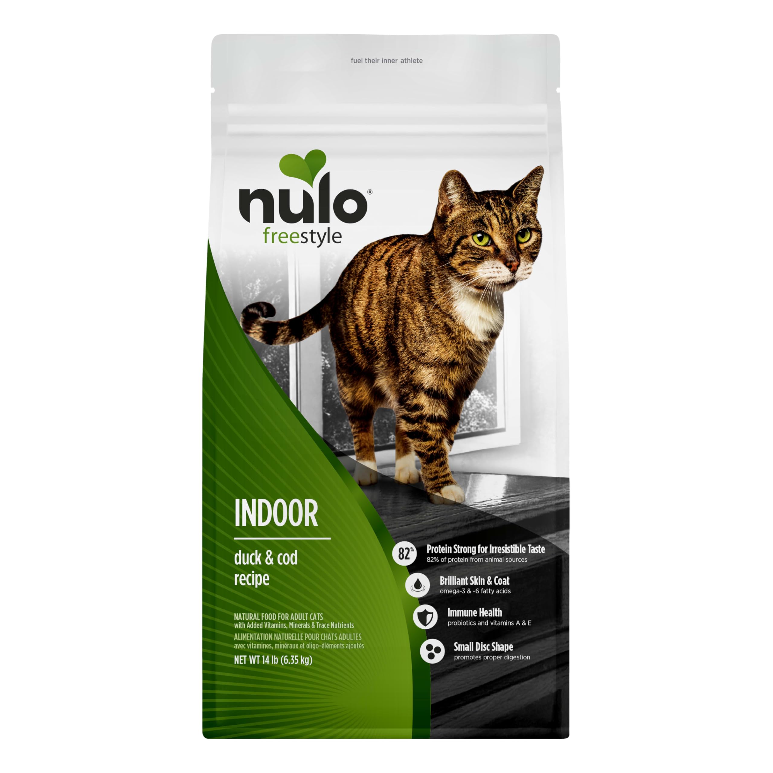Nulo Freestyle Indoor, bolsa de alimento, soporte digestivo para gatos indoor