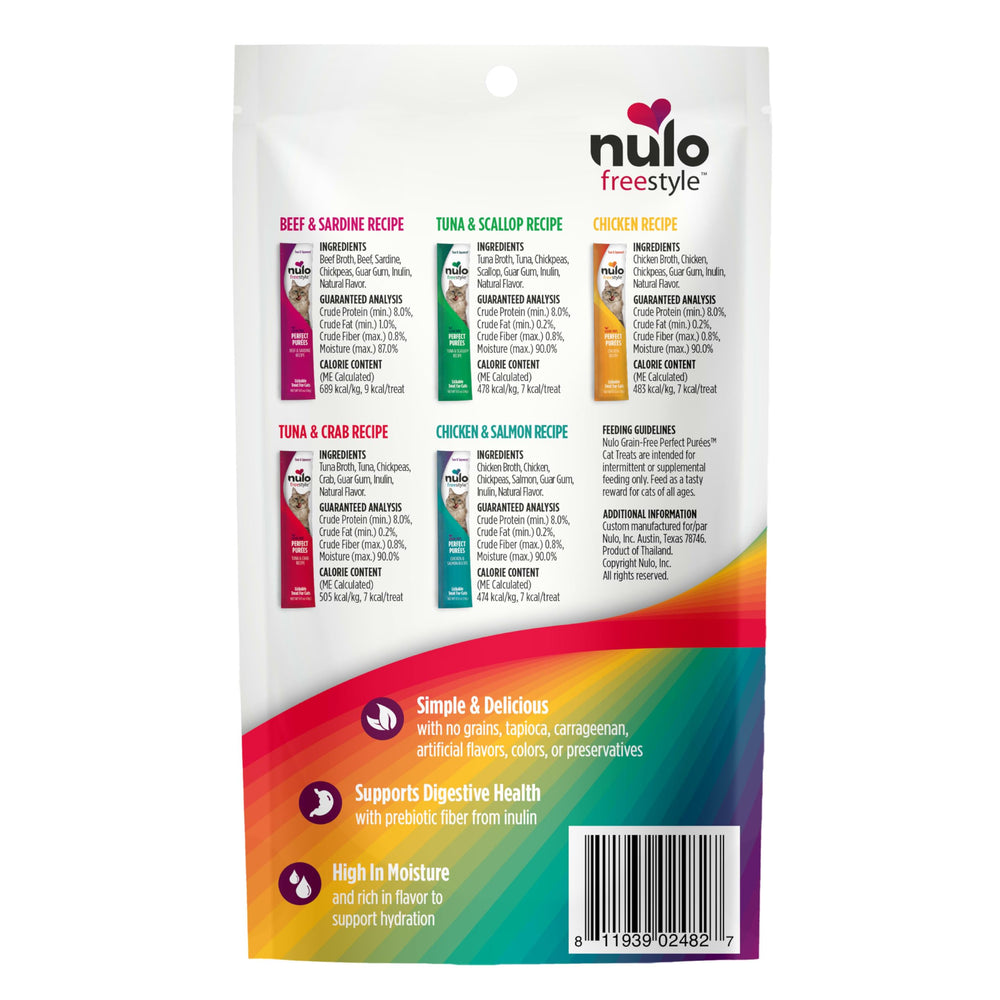 Nulo Freestyle Purees: sin granos ni conservantes artificiales.