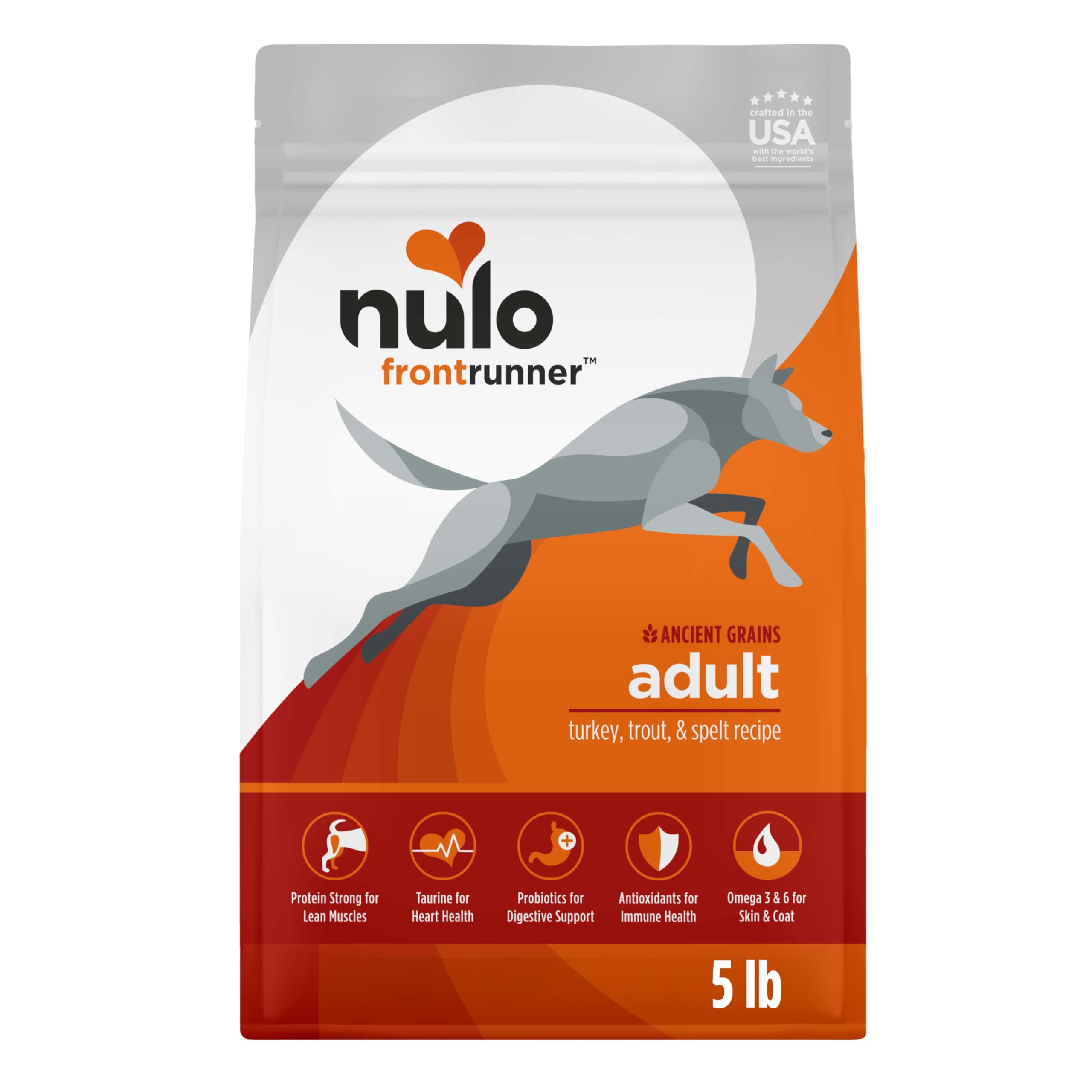 Nulo Frontrunner es alimento seco para perro adulto con pavo, trucha y espelta.