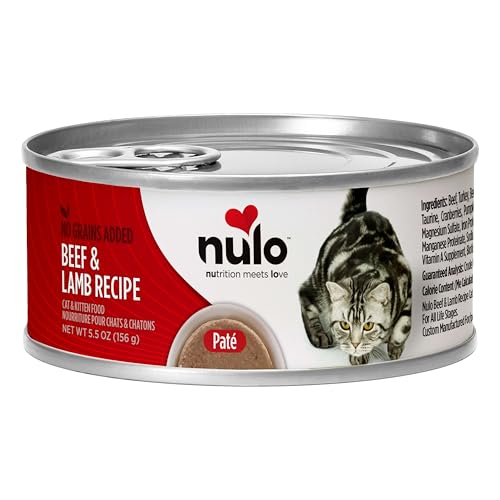 Etiqueta frontal de Nulo paté muestra ingredientes sin granos