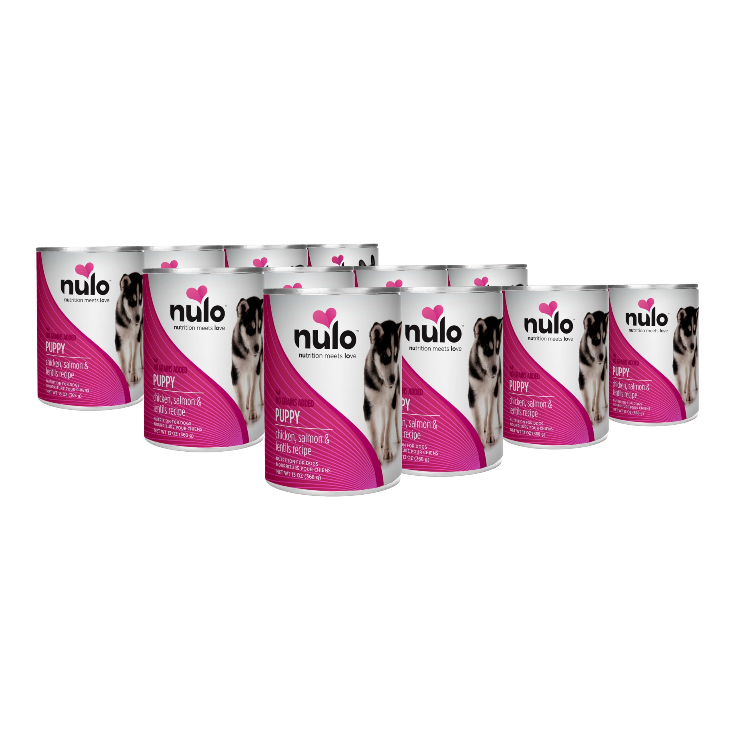 Nulo Puppy, comida húmeda para cachorros con pollo, salmón y lentejas lista para servir