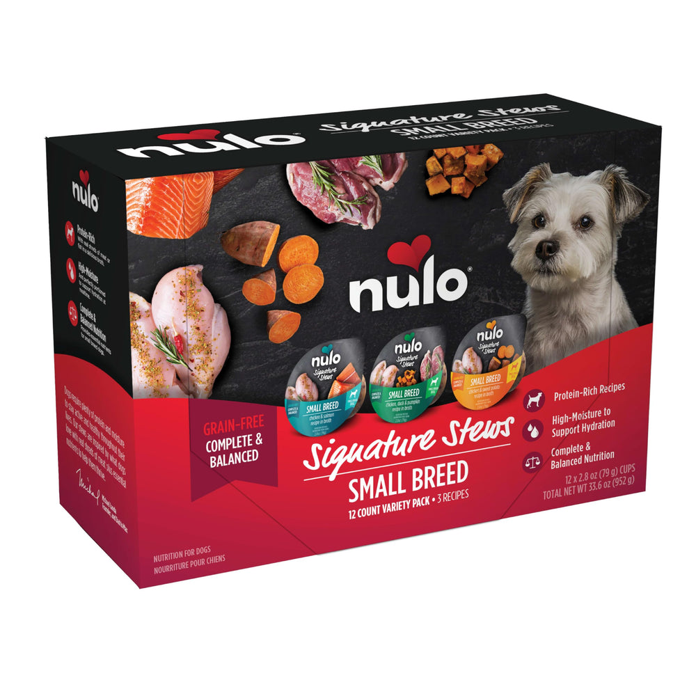 Nulo Signature Stews pack de 12 latas, práctico para alimentar a tu perro fuera de casa