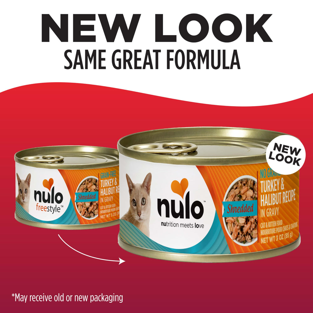 Nulo Turkey & Halibut libre de granos, proteína real para gatos