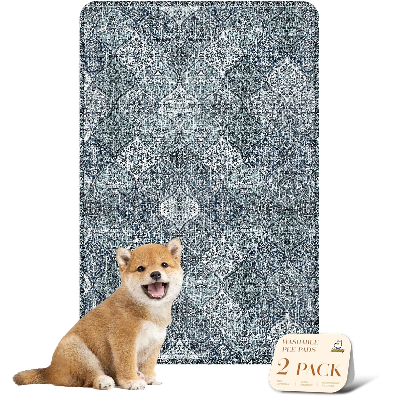 Almohadilla lavable para perros de nunubaby, color azul, uso diario.