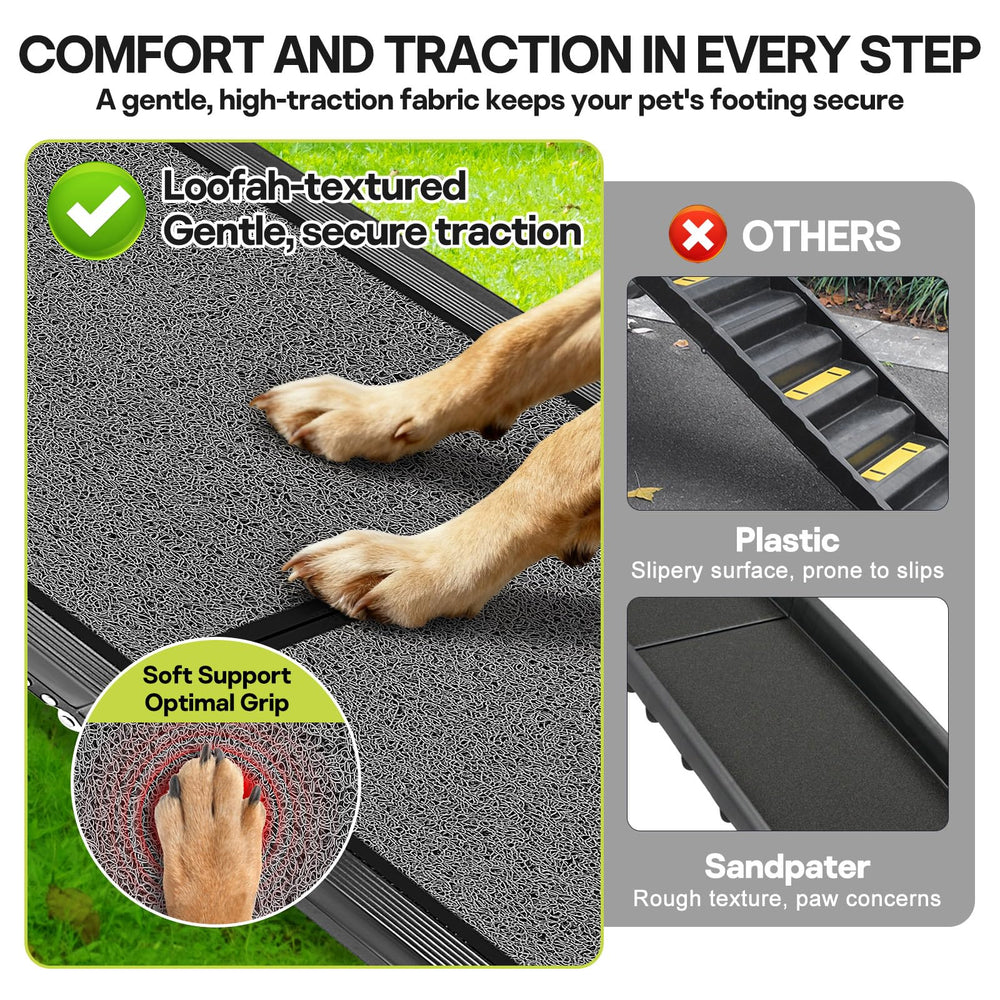 NUOBESTY rampa para perros con superficie antideslizante, mayor adherencia durante subida.