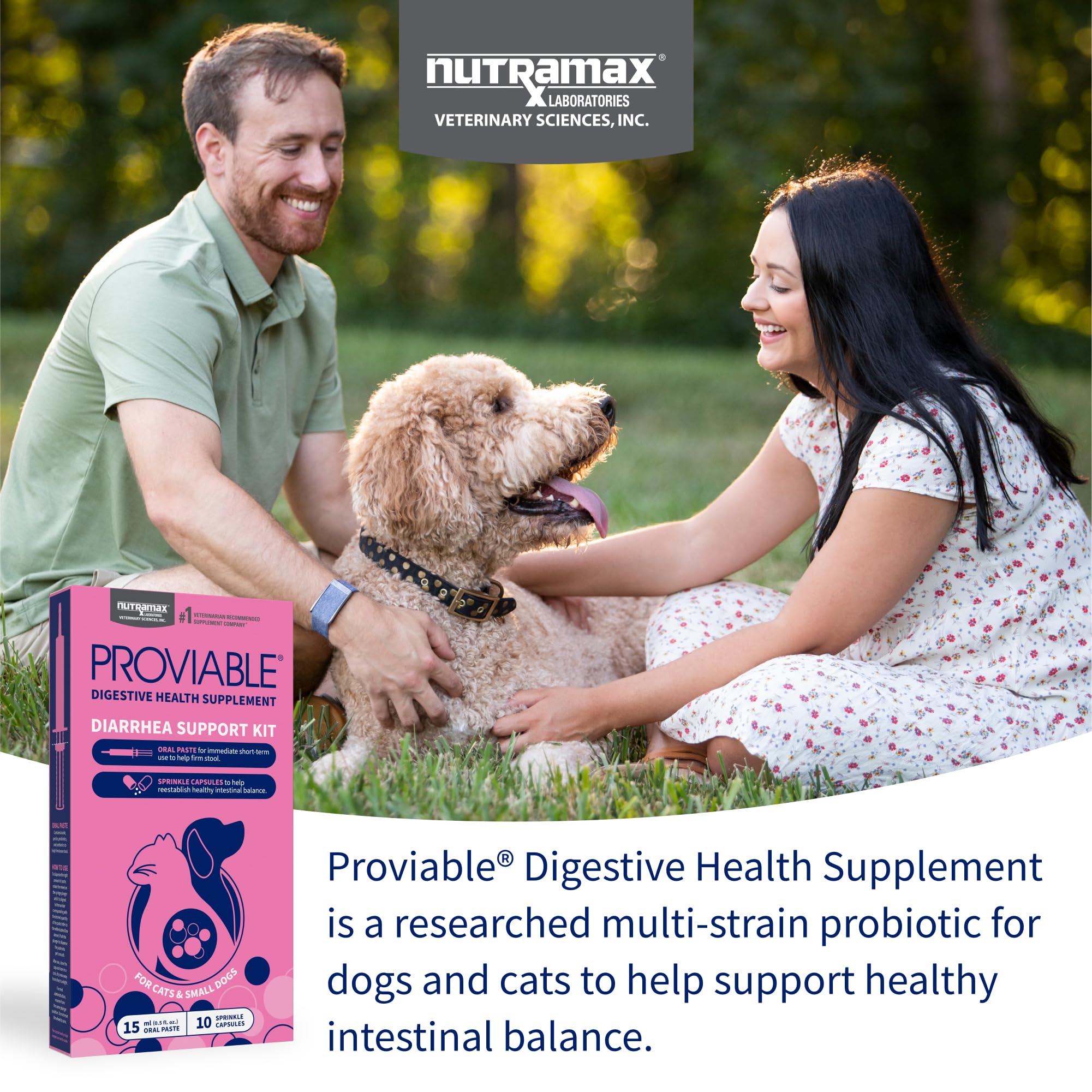 Nutramax Proviable: kit de diarrea para mascotas que facilita restablecer el balance intestinal.