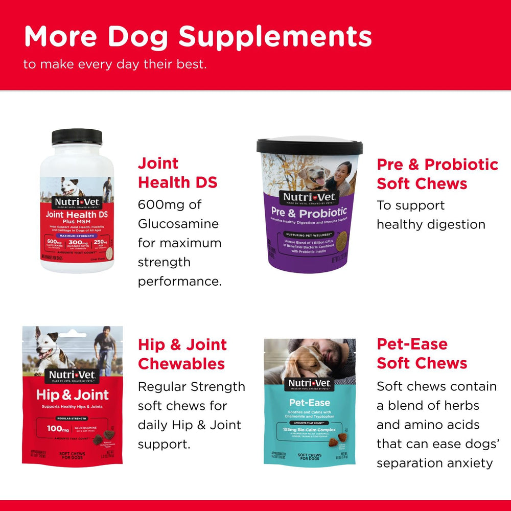 Producto hecho en EE.UU.: galletas Nutri-Vet para articulaciones de perros.