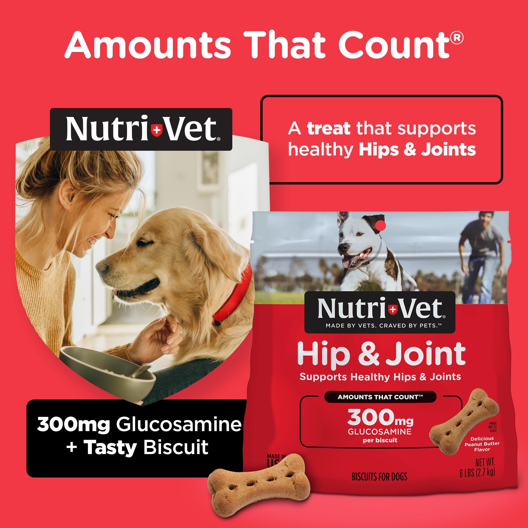 Galletas Nutri-Vet sabor mantequilla de maní para perros.