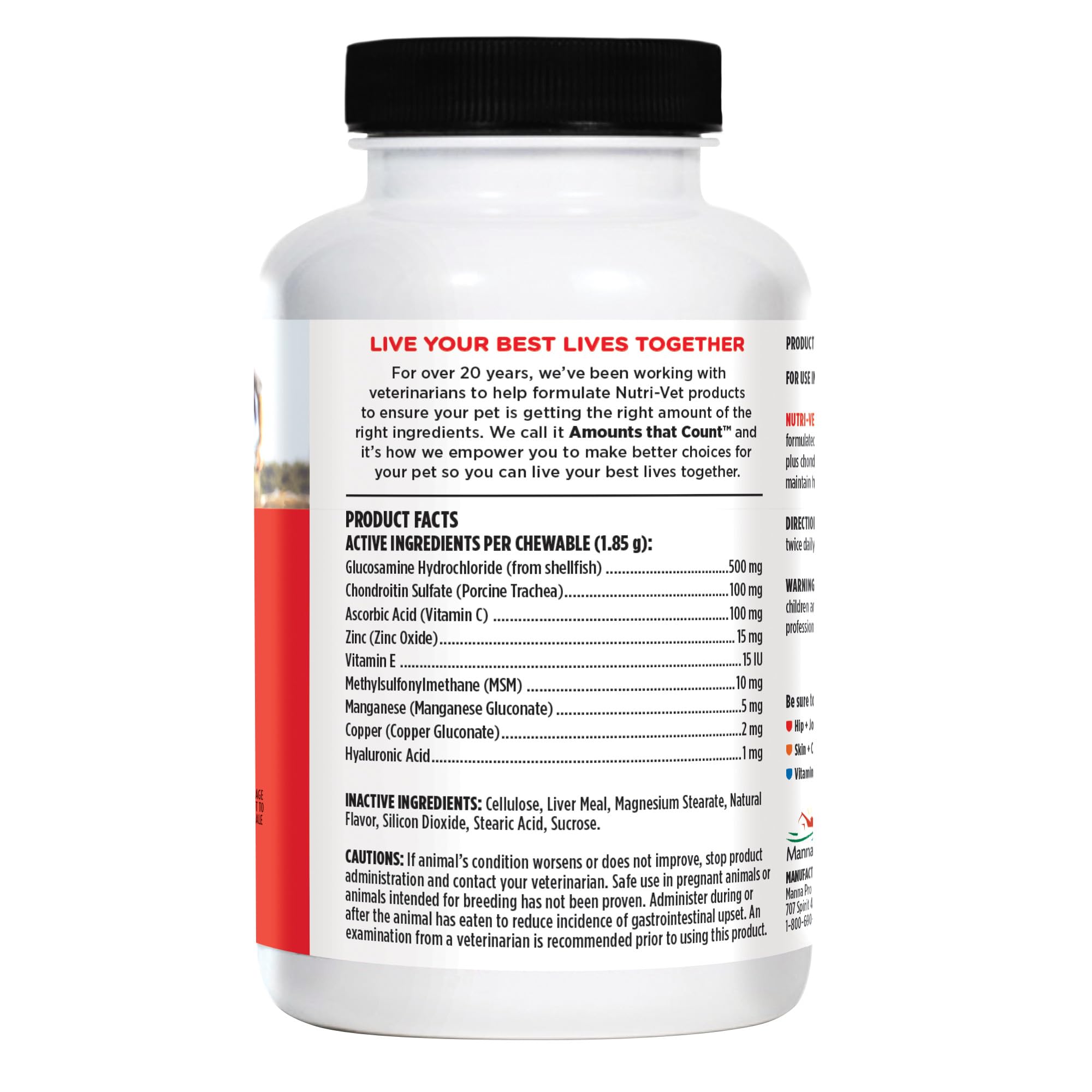 Para perros de todos los tamaños, Nutri-Vet Hip & Joint.