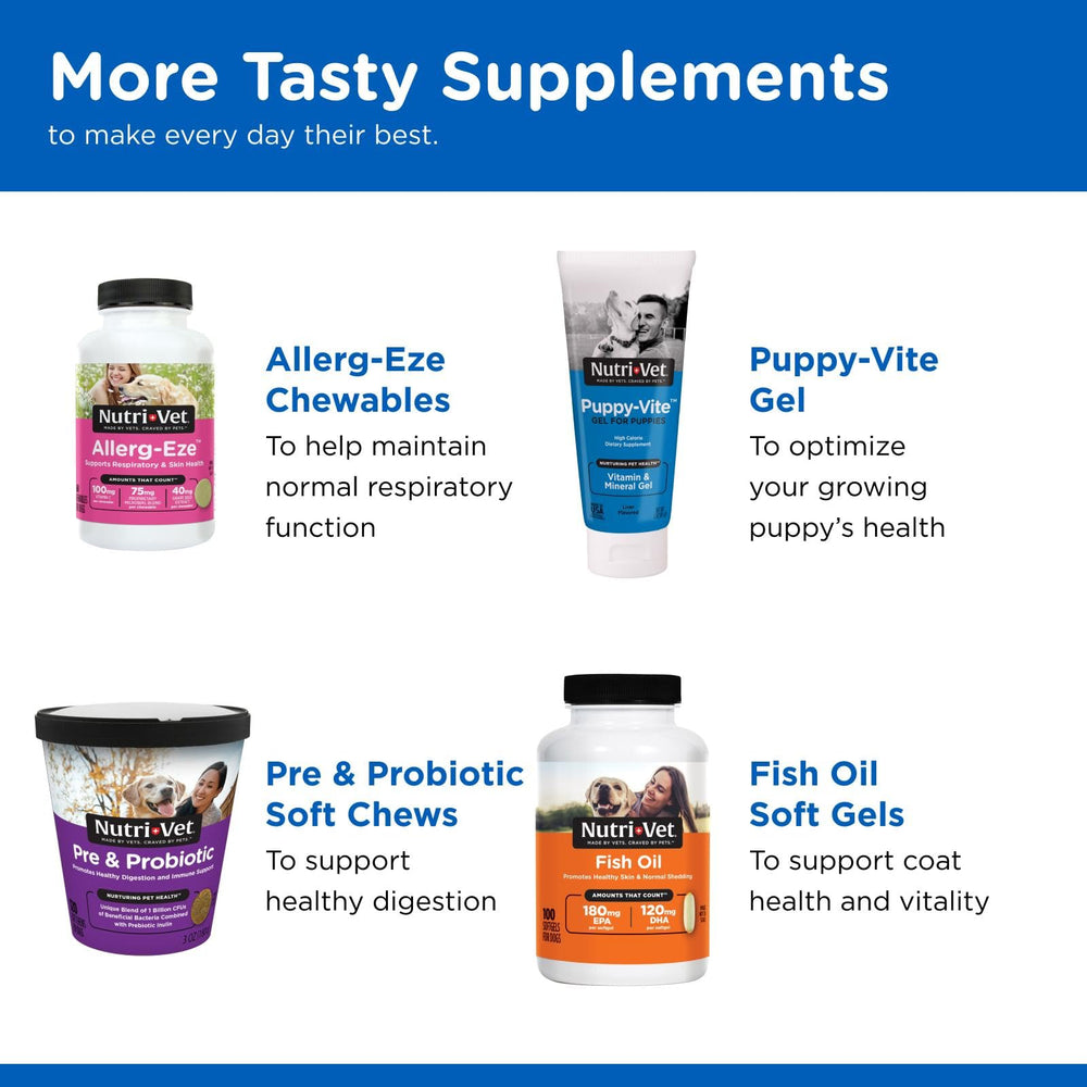 Nutri-Vet Puppy-Vite ingredientes de alta calidad para cachorros.