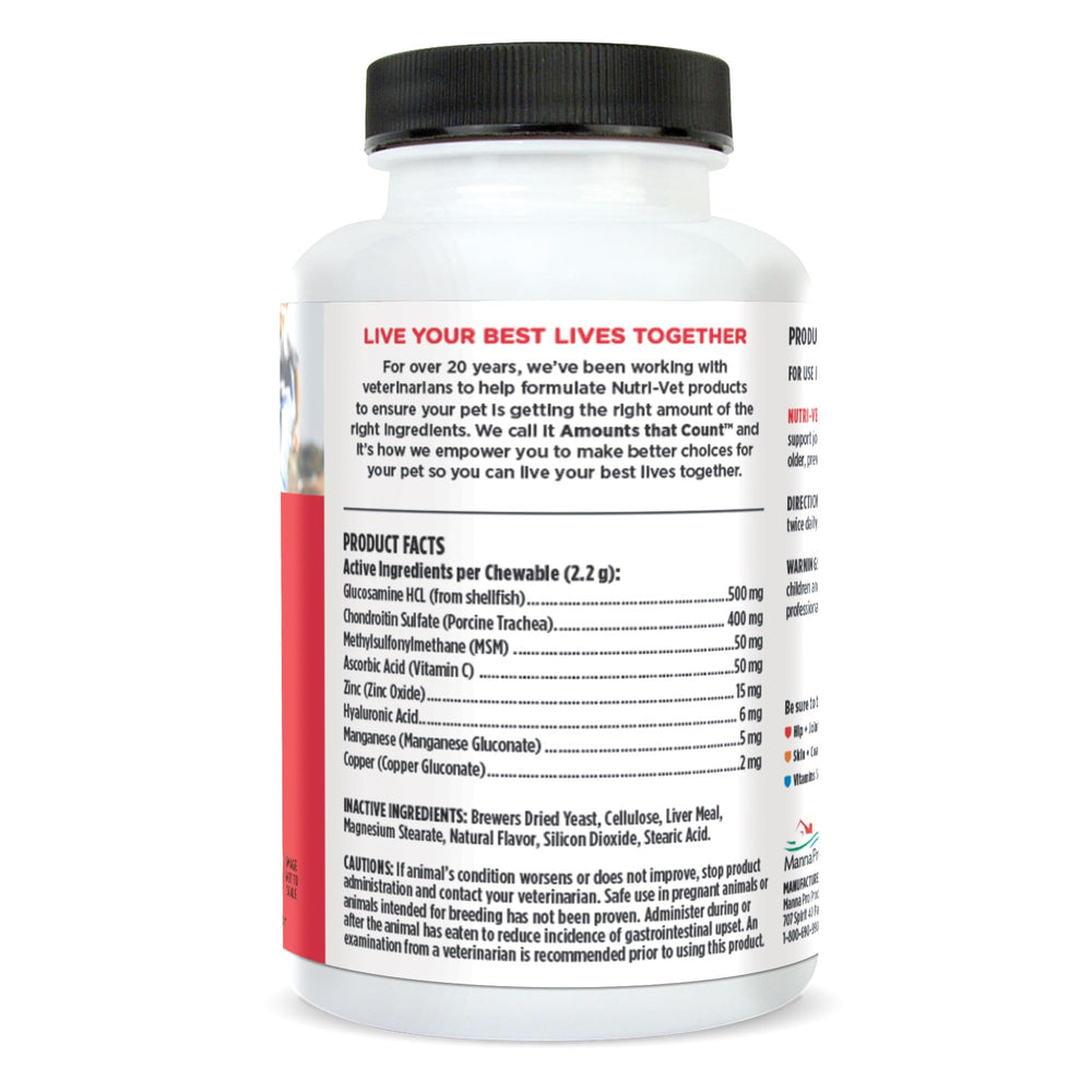 Nutri-Vet Advanced Strength Hip & Joint: sabor agradable ayuda a incorporar cuidado articular en la rutina.