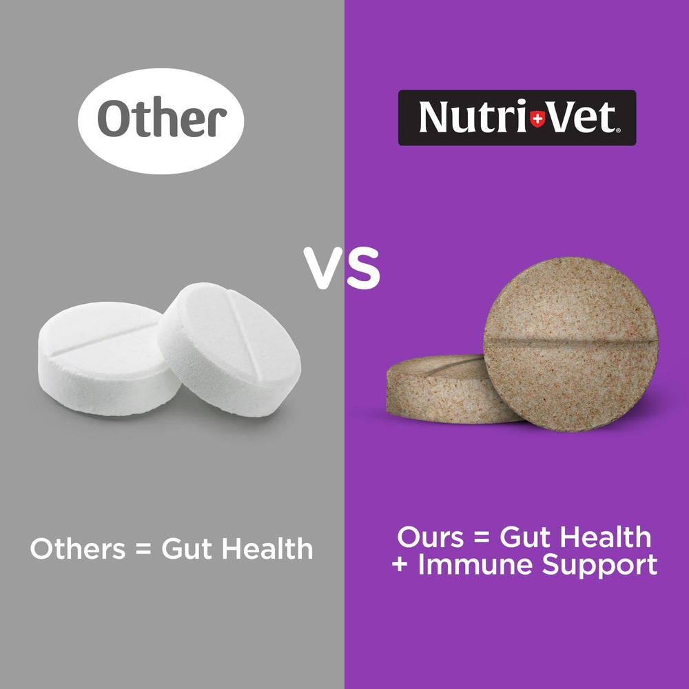 Tabletas sabor hígado Nutri-Vet para perros, fácil administración diaria.