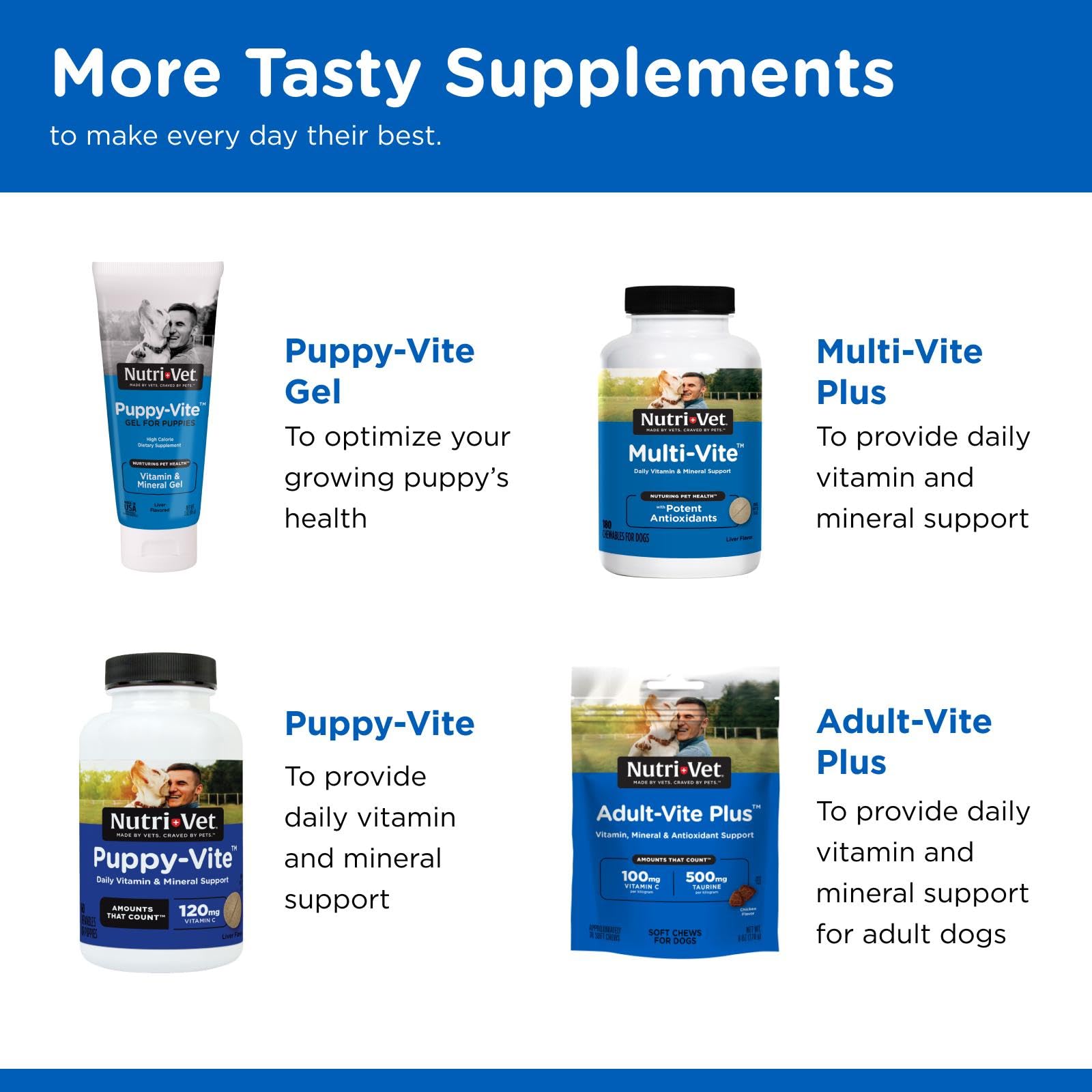 Nutri-Vet Senior-Vite, soporte para articulaciones y flexibilidad.