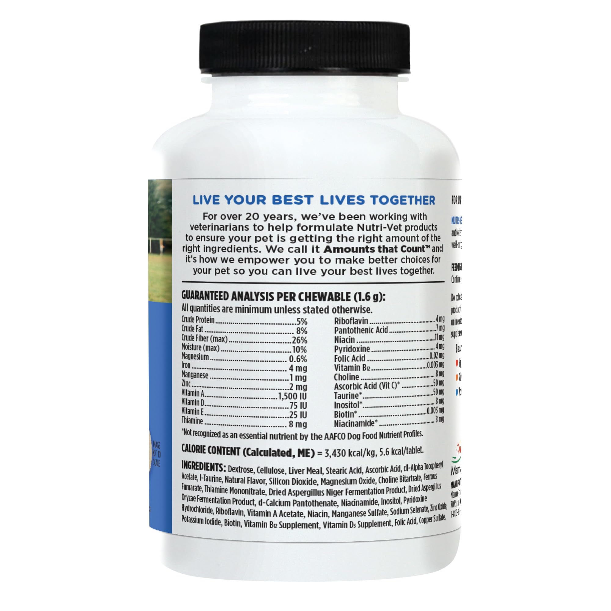 Nutri-Vet Senior-Vite, fabricado en Estados Unidos con ingredientes de calidad.