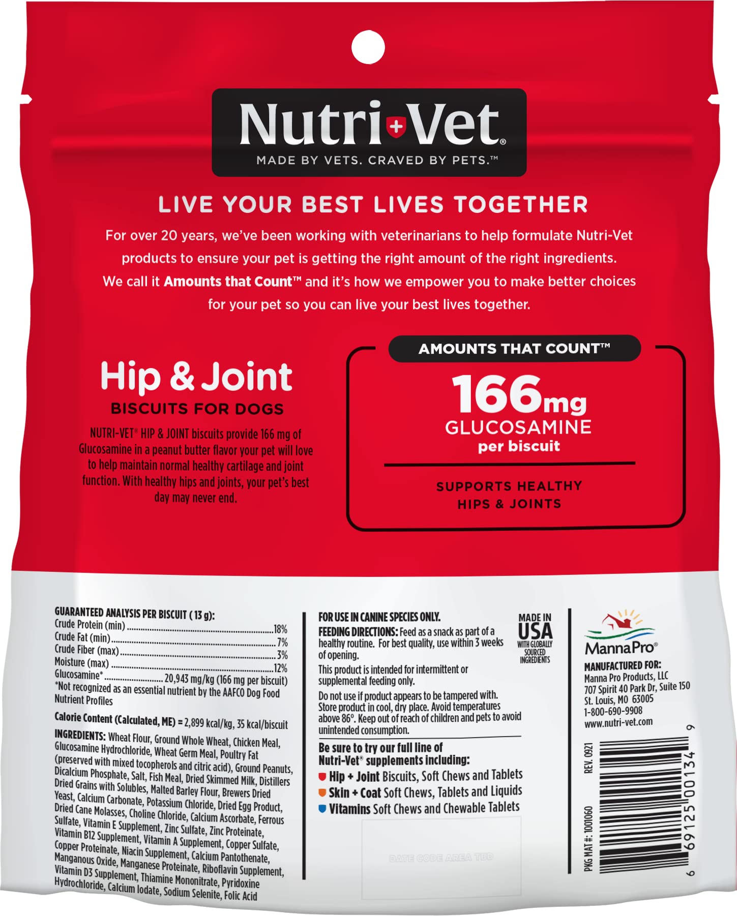 Nutri-Vet galletas sabor maní: sabor natural y fácil de incorporar en la alimentación.