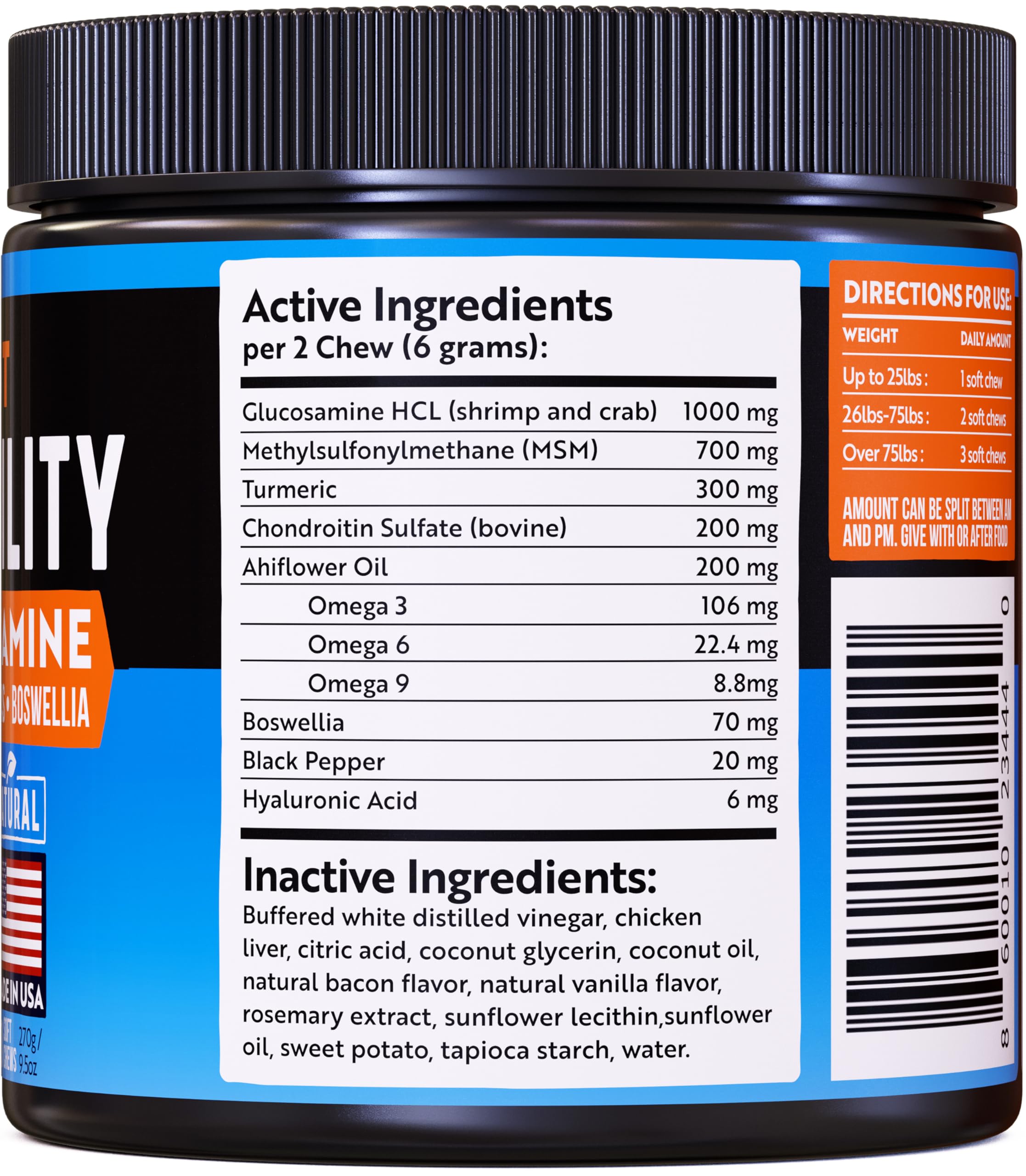 Nutribark glucosamina para perros, ideal para paseos diarios.