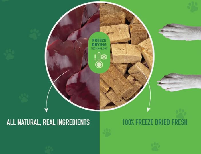 NutriBites hígado de res deshidratado, ingrediente único, fácil de dosificar.