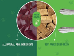 NutriBites hígado de res deshidratado, ingrediente único, fácil de dosificar.