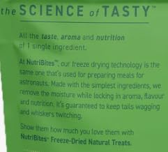 NutriBites hígado de res deshidratado, uso como premio de entrenamiento.