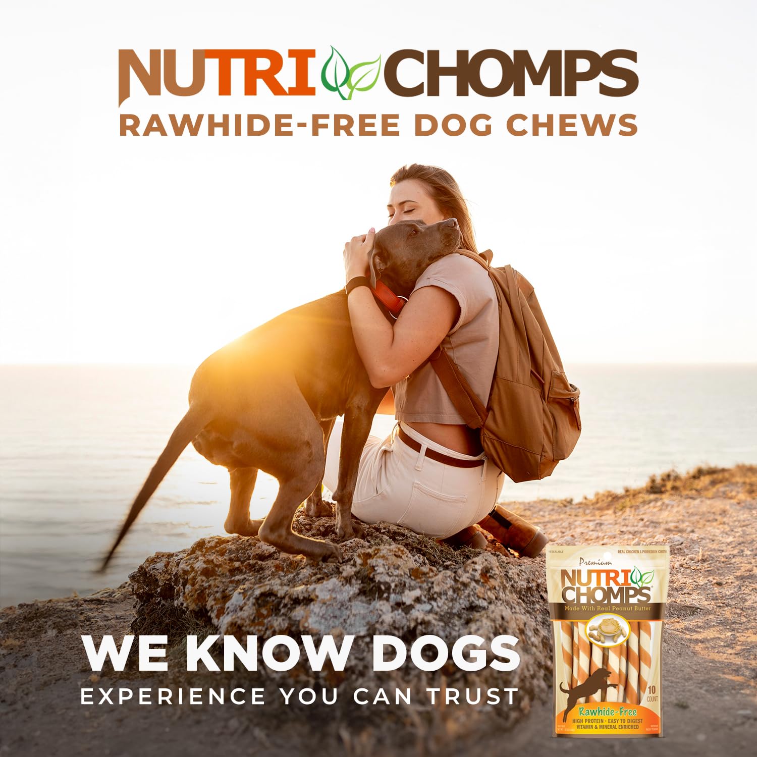 NutriChomps emballage refermable préservant la fraîcheur.