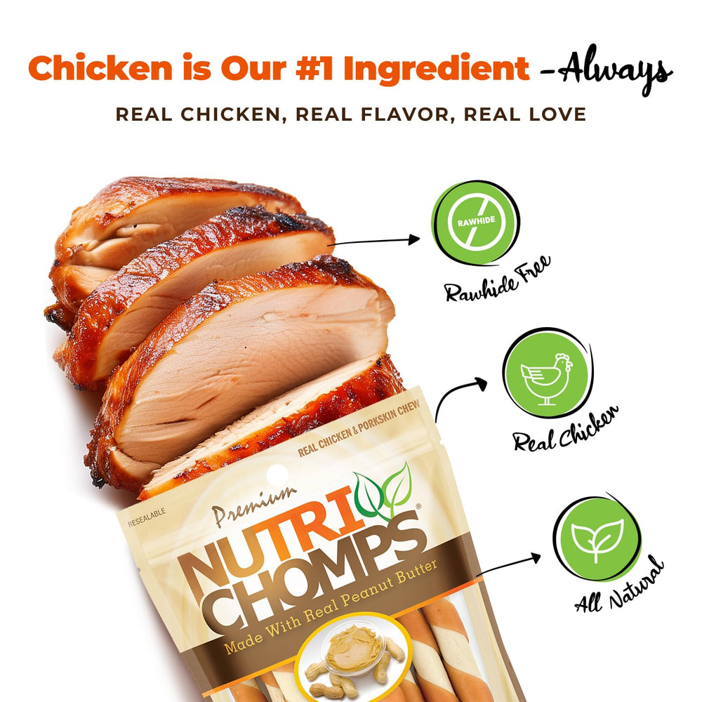 NutriChomps ingredientes-pollo: sabor real de pollo para perros exigentes