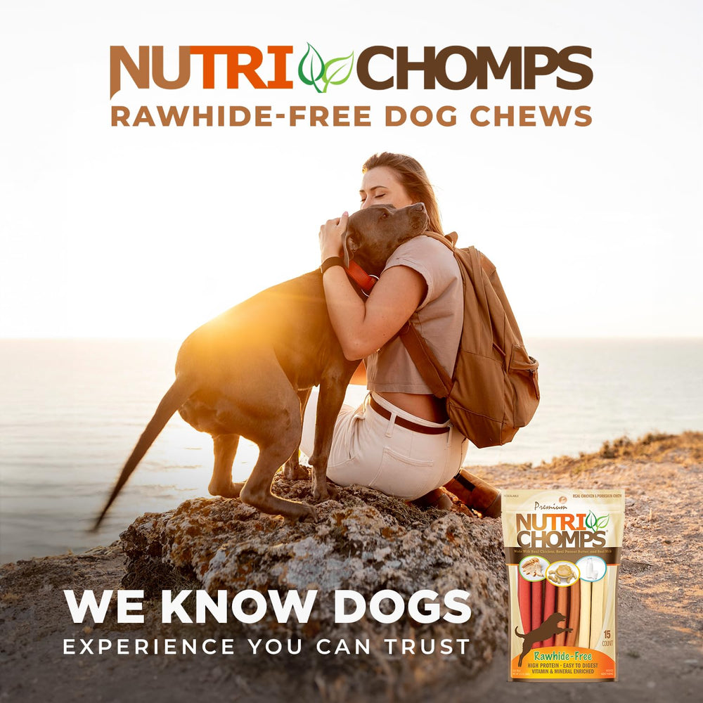 Nutri Chomps leche cremosa, sabor suave para paladares sensibles.