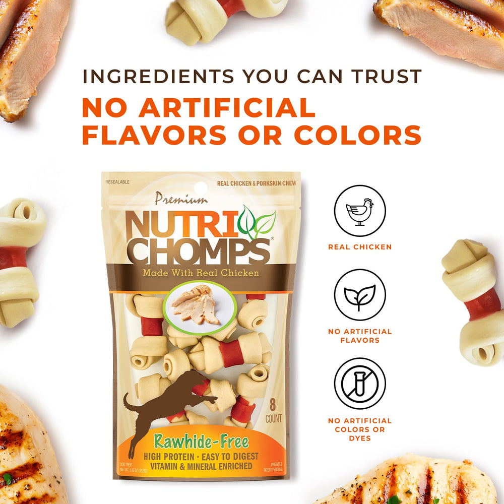 NutriChomps sabor pollo real: opción sabrosa para premiar.