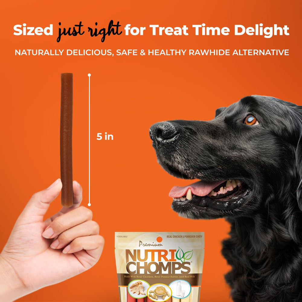 Tira NutriChomps sabor leche cremosa, perfecto para perros exigentes.
