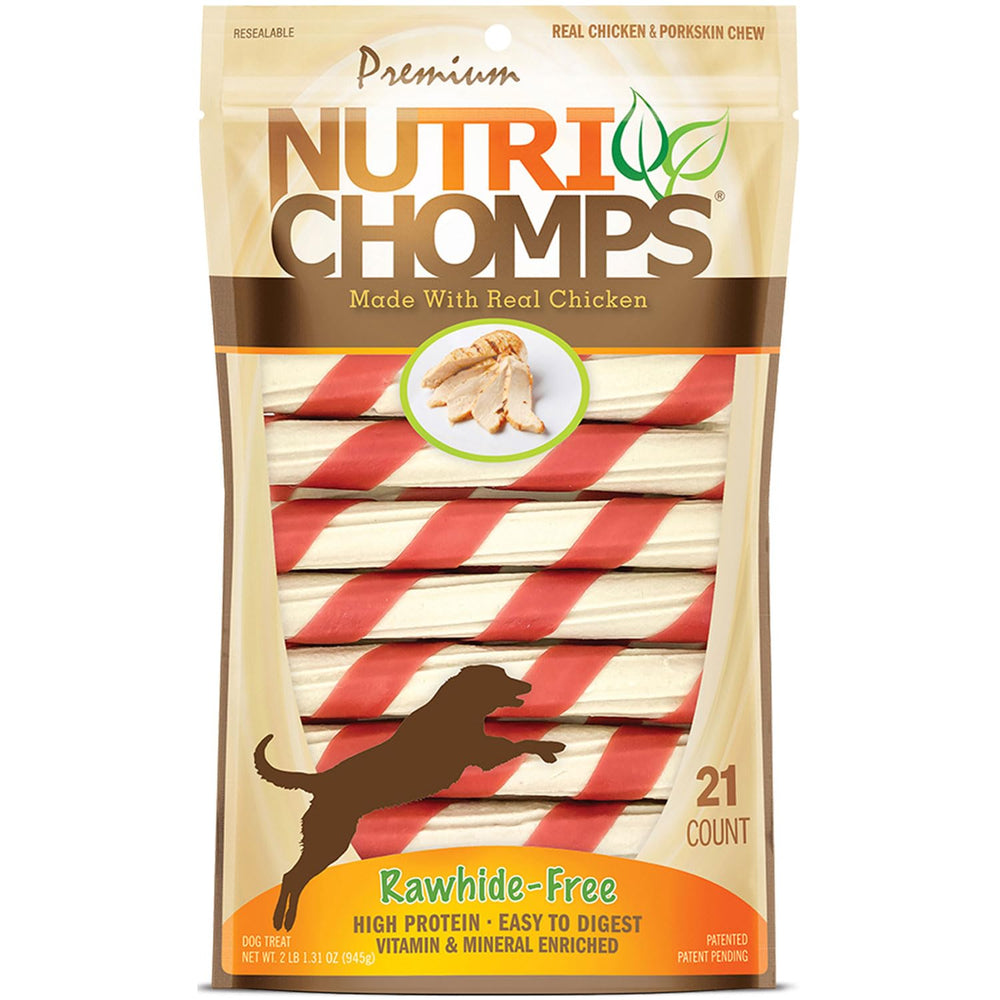 NutriChomps torcidos de 6 pulgadas en envase, snack sabroso y fácil de masticar