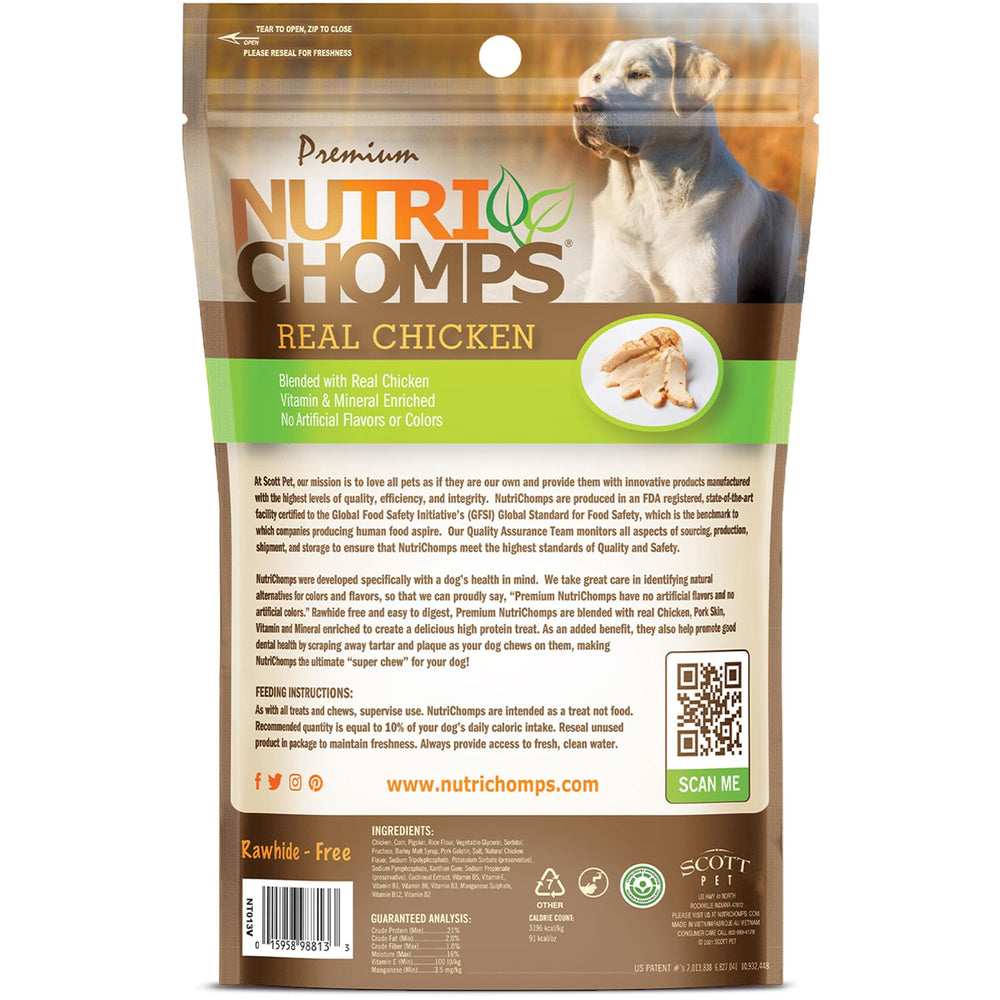NutriChomps trenzas ingredientes naturales: pollo real y sabor irresistible