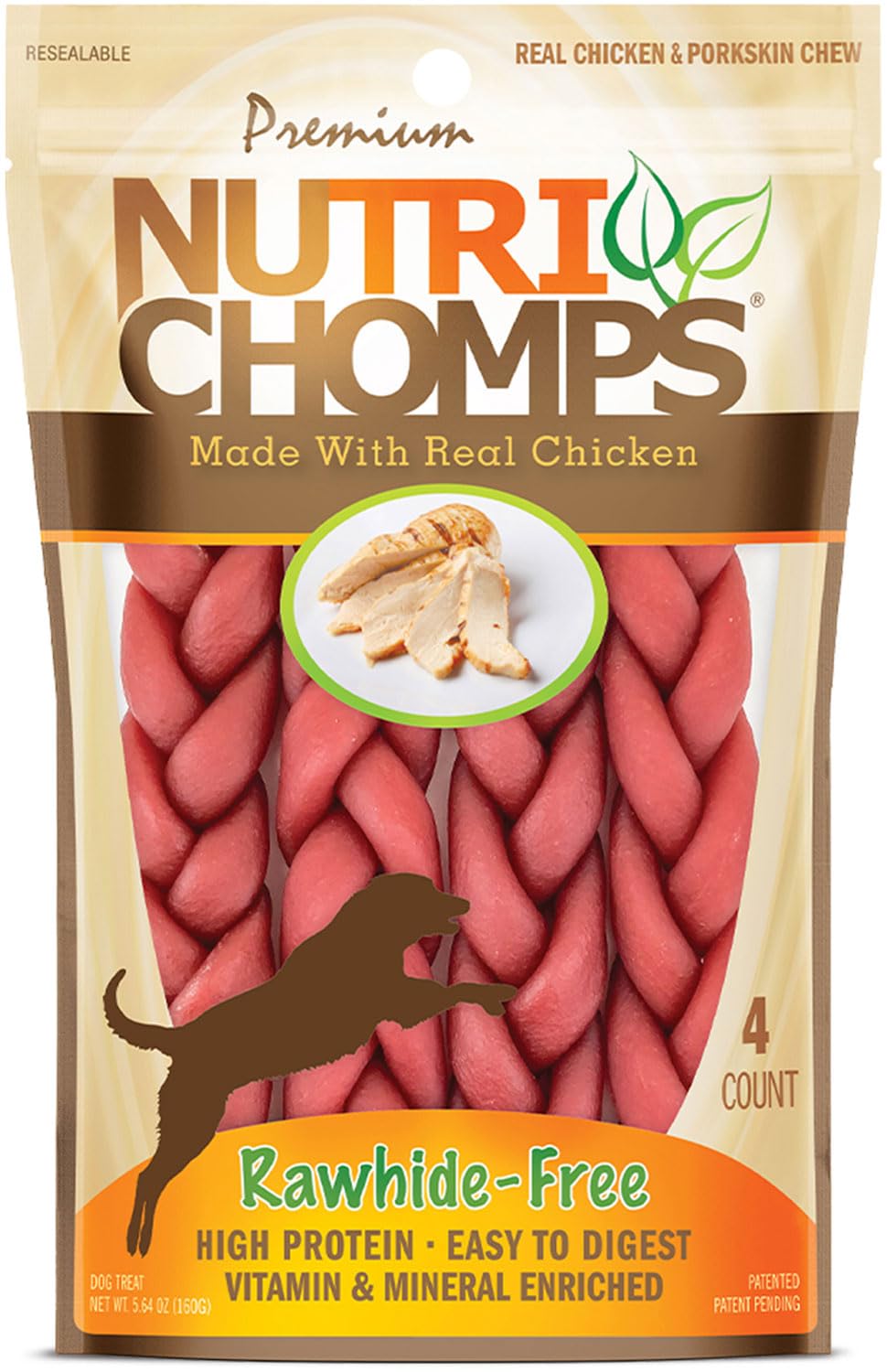 NutriChomps trenzas pollo real: premio sabroso para perros y entrenamiento