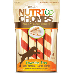 NutriChomps Twists de 6 pulgadas sabor pollo real para perros