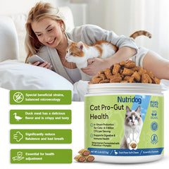 Nutridog Cat Probiotic: defensa digestiva con calabaza para bolas de pelo y malestares leves.