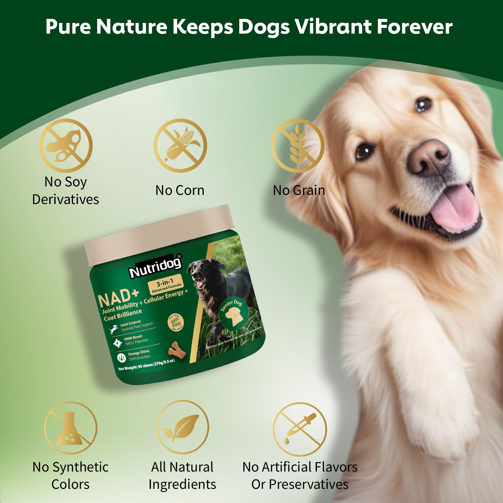NutriDog NMN sabor tocino, suave y agradable