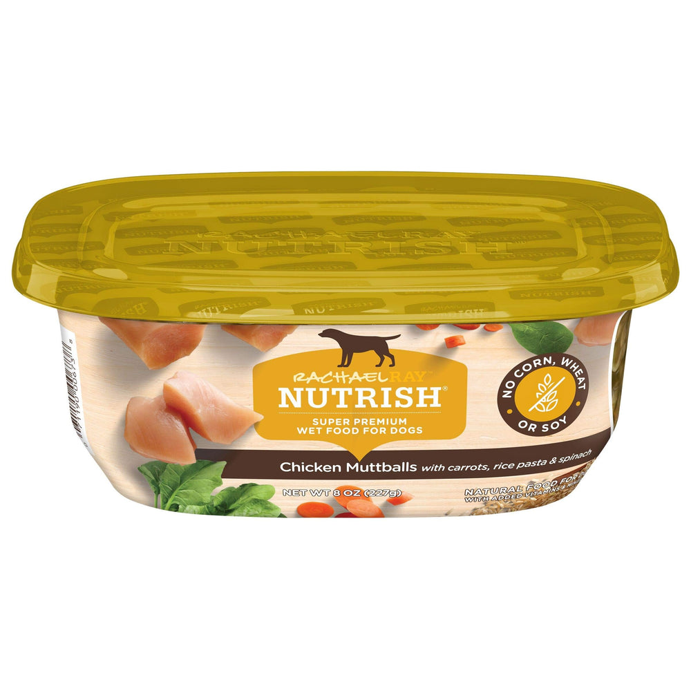 Nutrish albóndigas de pollo en tarrina de 8 onzas, sabor sabroso.