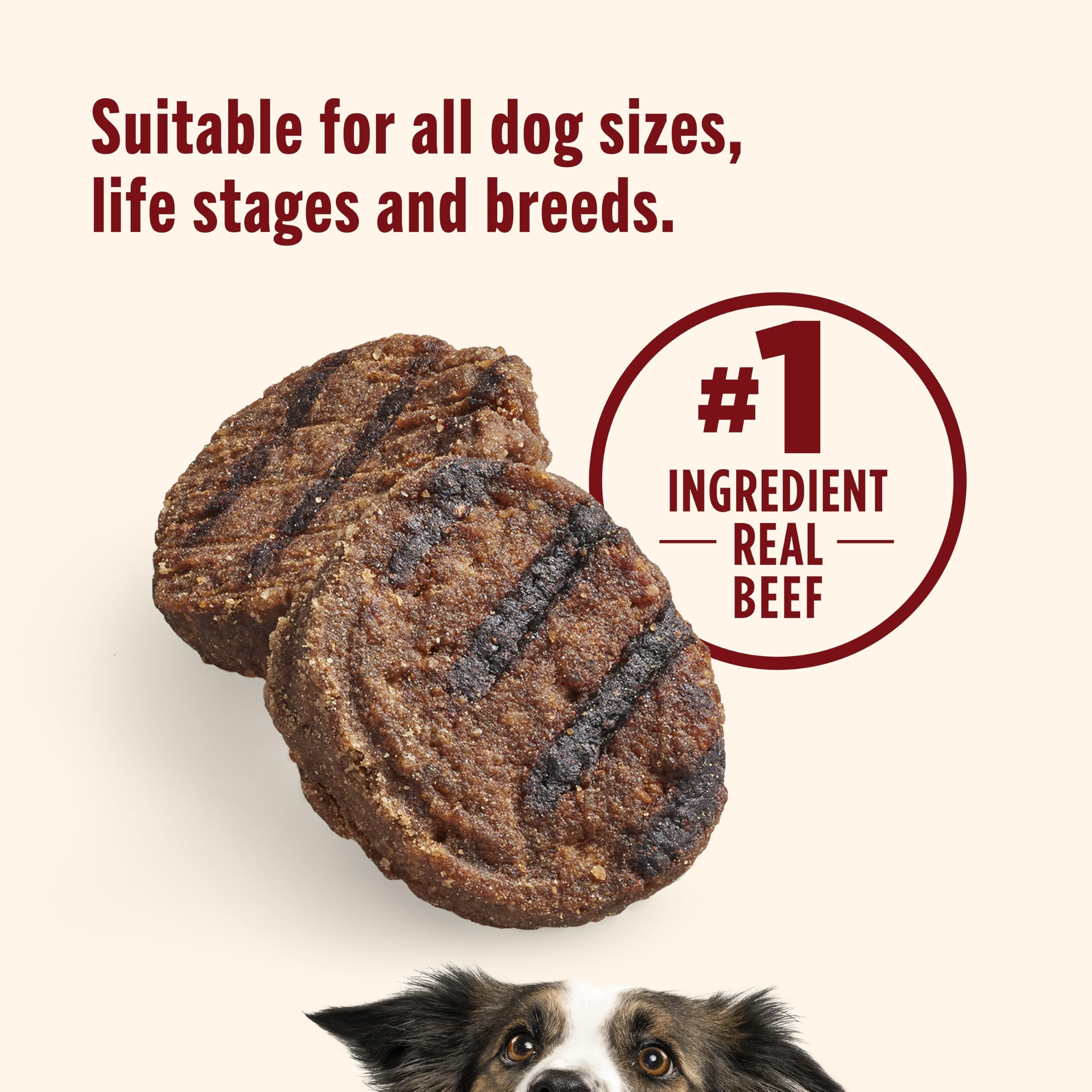 Nutrish Burger Bites: porciones de 5 oz para entrenar o premiar.