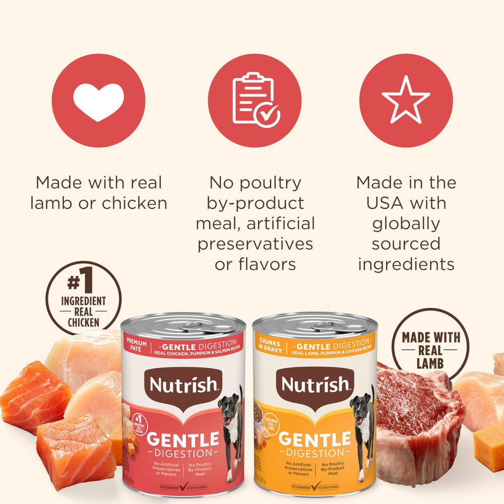 Nutrish Gentle Digestion paté, textura cremosa para perros