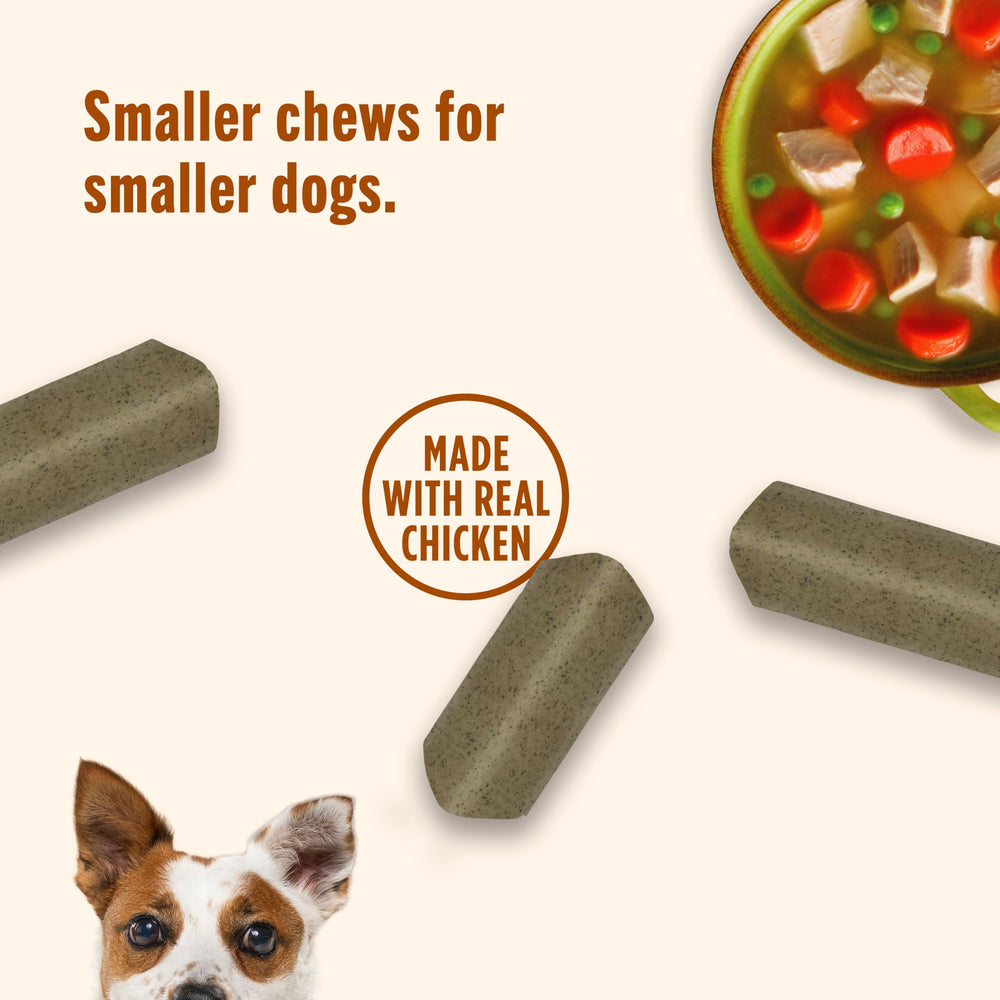 Nutrish Sopa Bones Minis, bolsa con cierre reutilizable para conservar frescura.