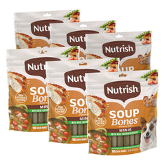 Nutrish Sopa Bones Minis con pollo real, premio sabroso para perros pequeños.