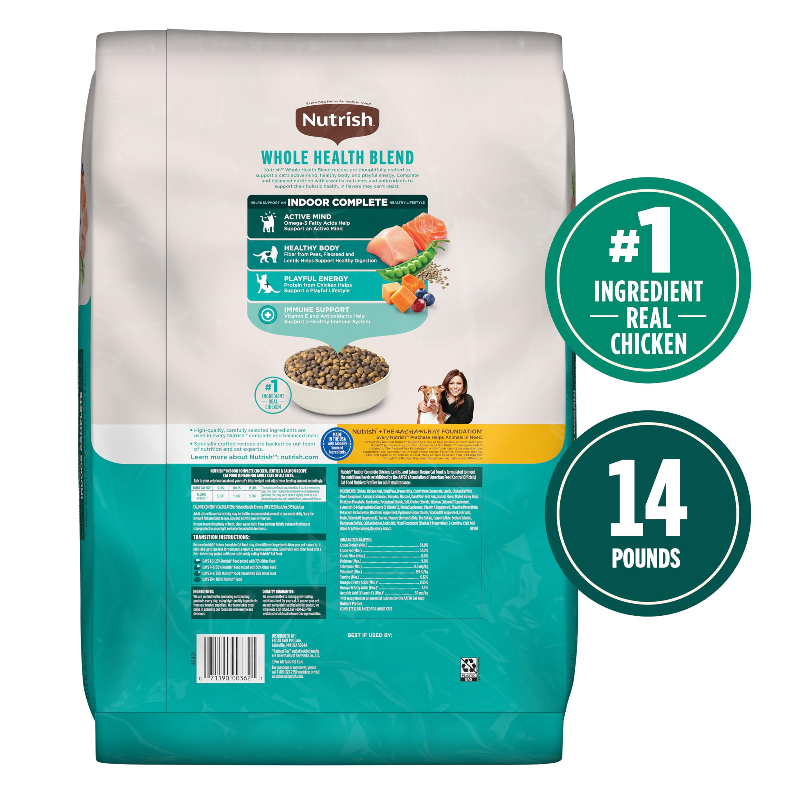 Kibble crujiente de Nutrish Indoor Complete en cuenco