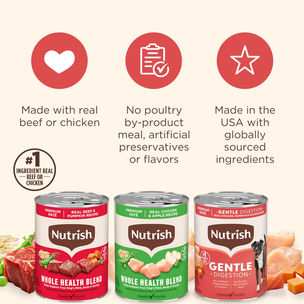 Nutrish Mezcla Salud Integral Carne Real y Calabaza, proteína y fibra