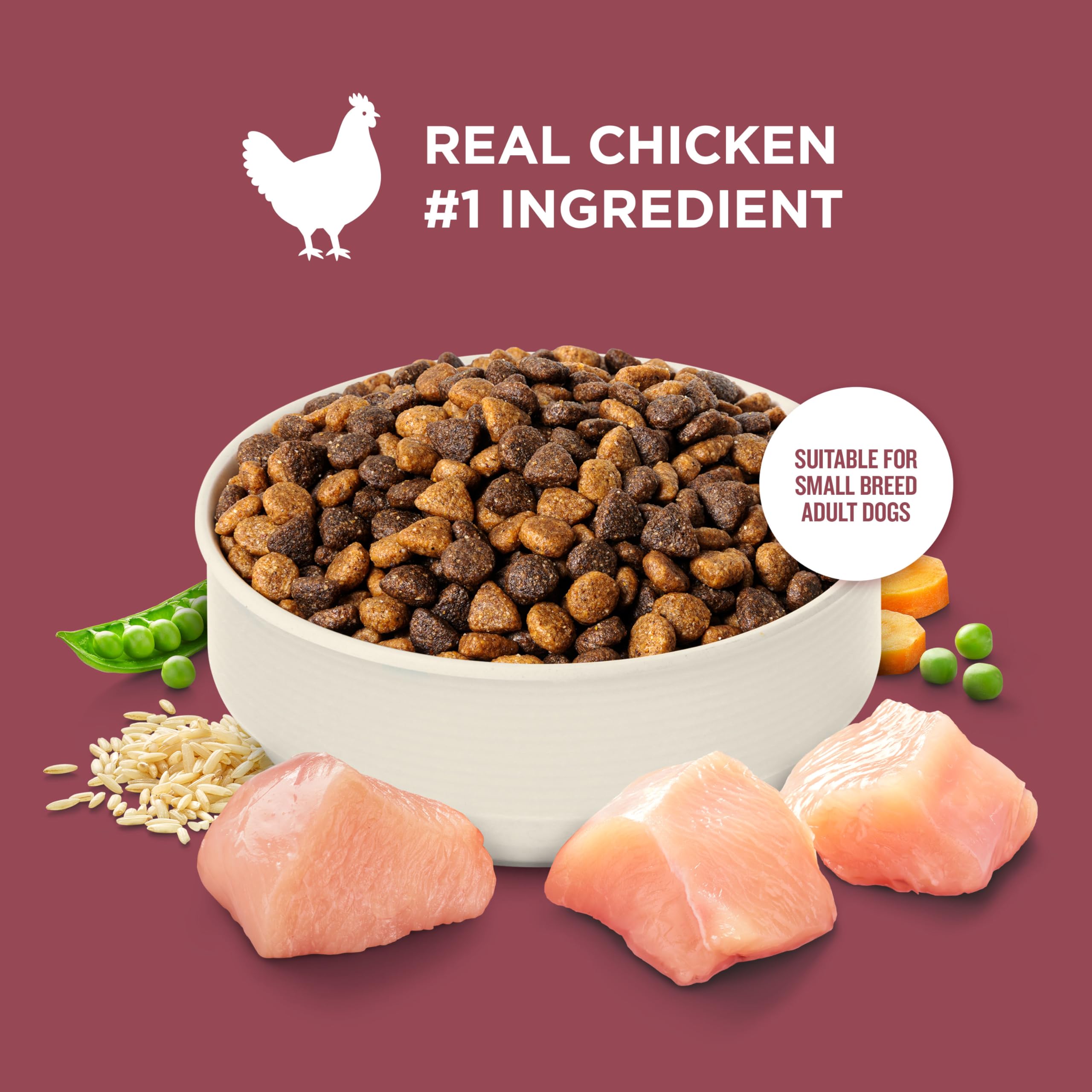 Nutrish ingredientes naturales con vitaminas y minerales para la dieta canina.
