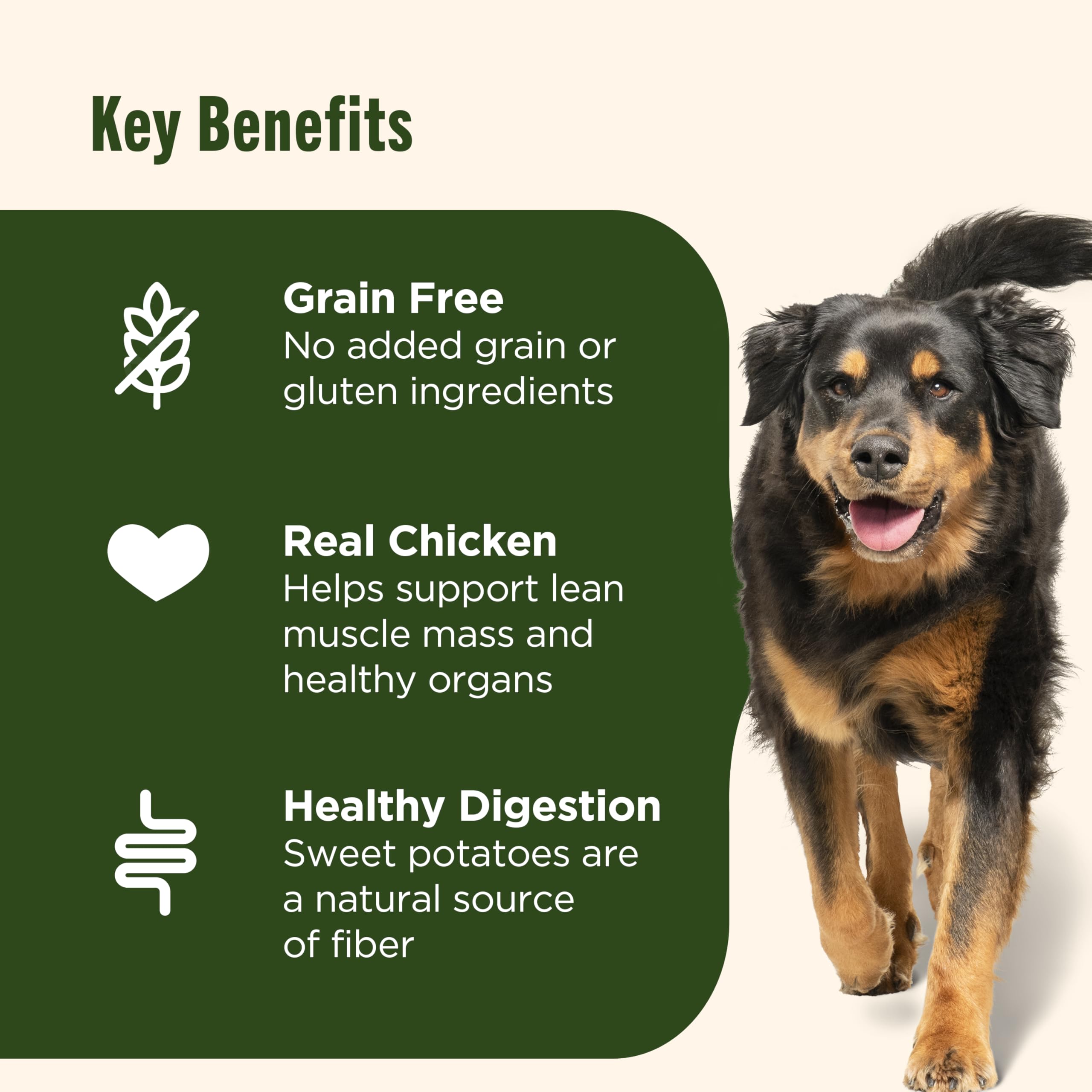 Nutrish patata dulce aporta fibra digestiva en croquetas caninas.