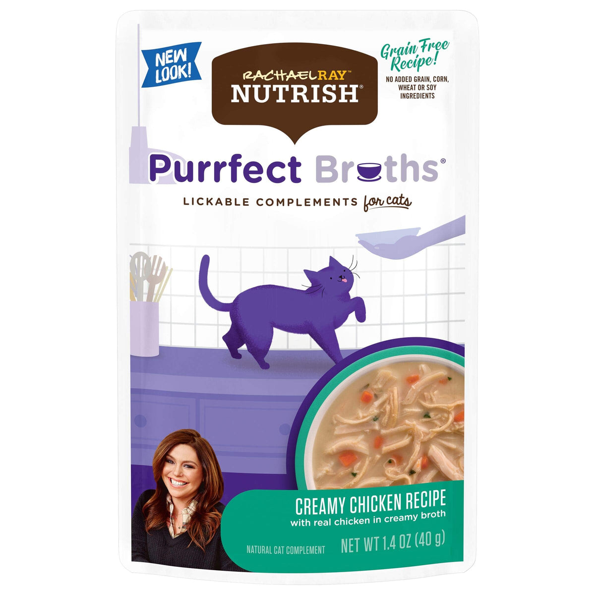 Nutrish Purrfect Broths: bolsa de 1,4 oz con pollo blanco y verduras para hidratación sabrosa