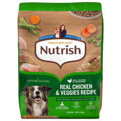 Nutrish Rachael Ray, alimento seco para perros con pollo real, ingrediente principal de alta calidad.
