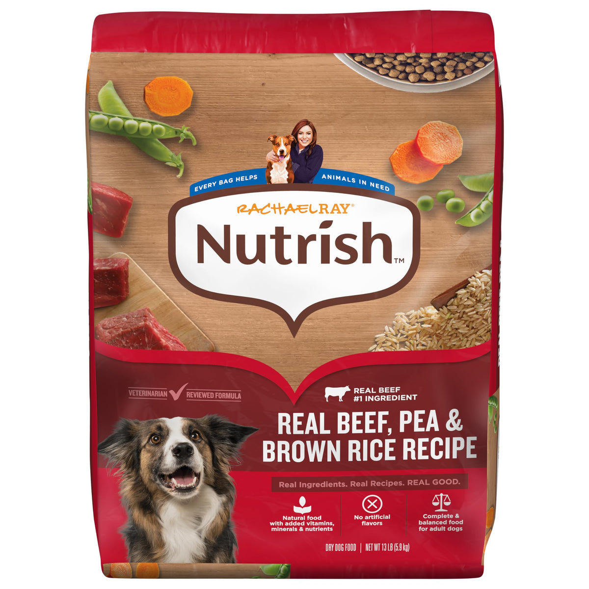 Nutrish Rachael Ray: bol de perro con carne de res, sabor natural.
