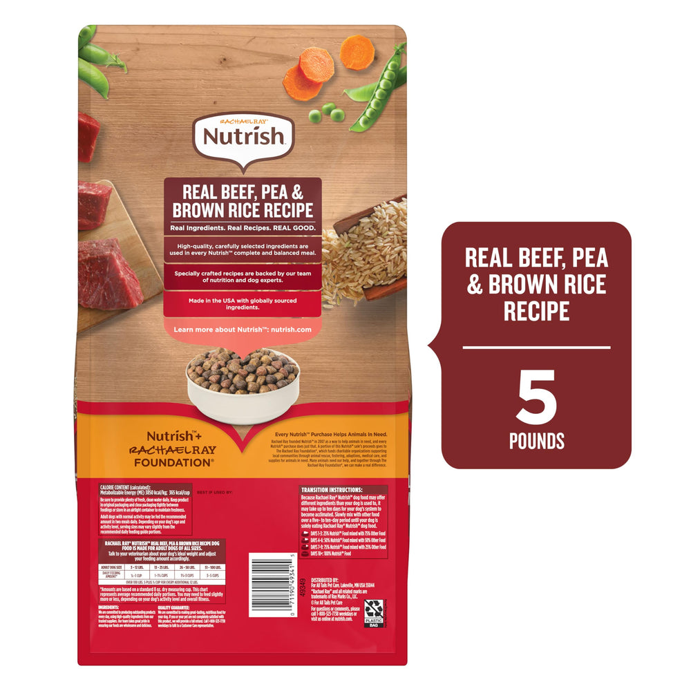 Nutrish Rachael Ray, bolsa de 5 lb para perros, práctica para alimentar a diario.