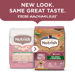 Nutrish Rachael Ray bolsa de comida seca para perros pequeños, lista para servir.