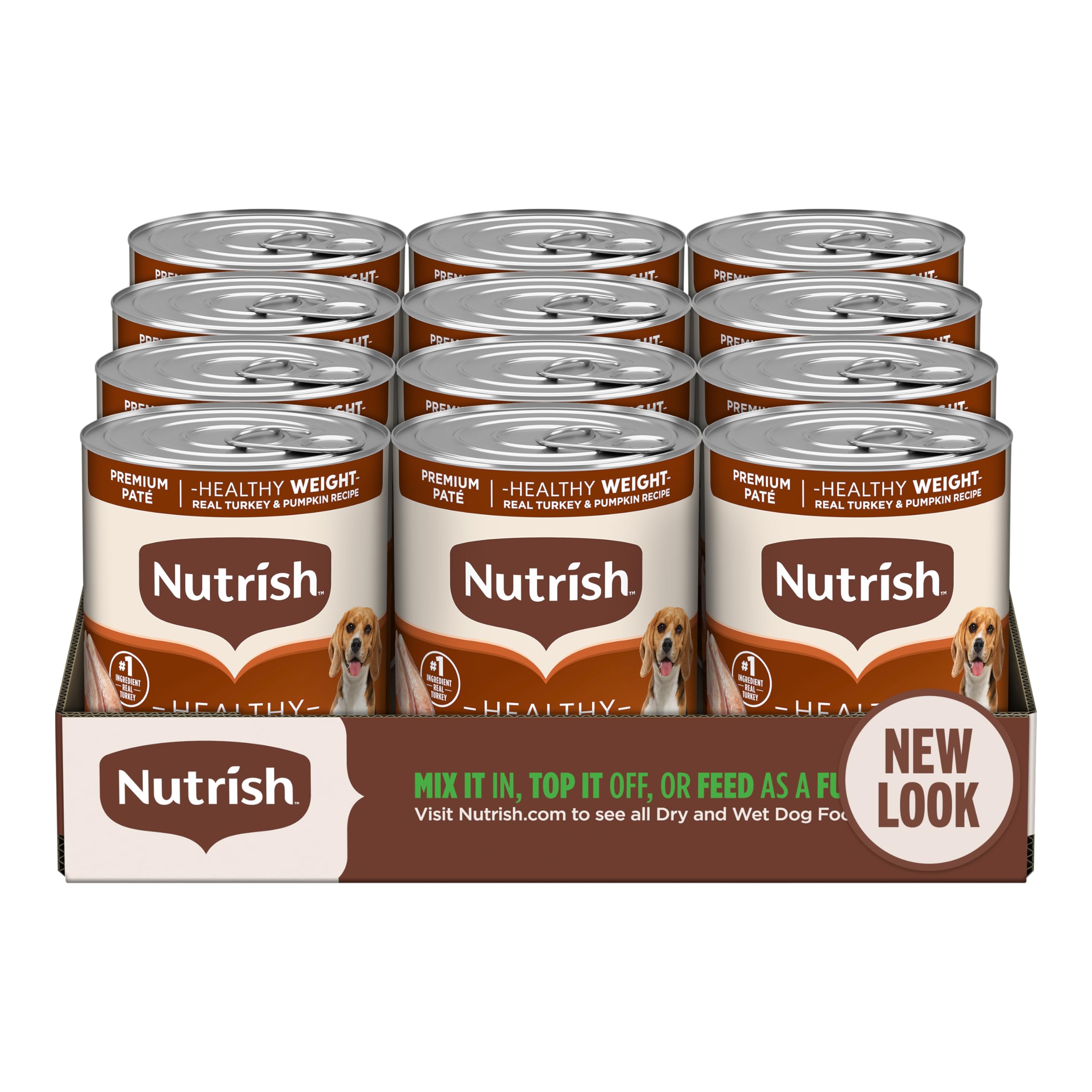 Nutrish Rachael Ray, control de peso, paté de pavo y calabaza en lata de 13 oz.