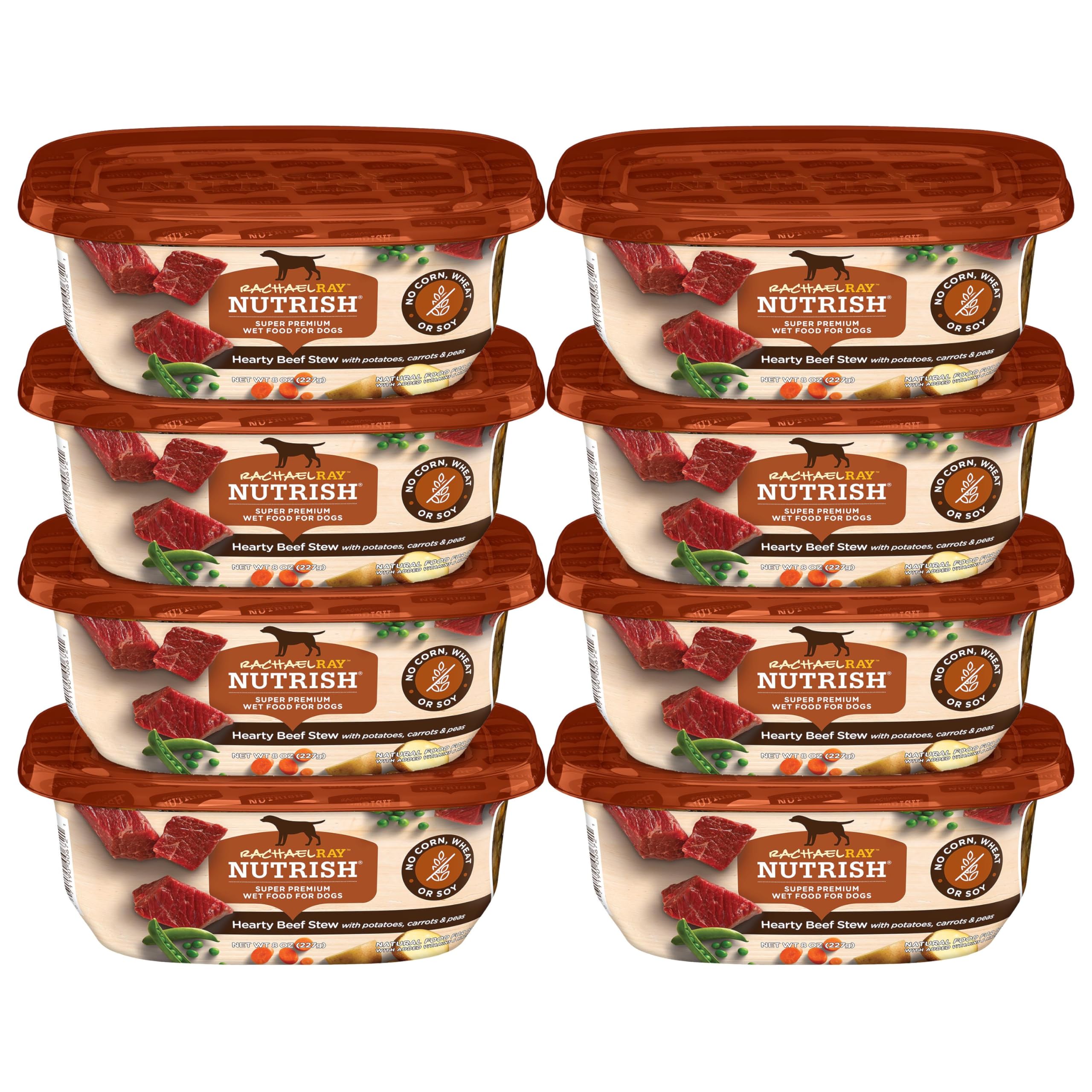 Nutrish Rachael Ray estofado de res en tubitos de 8 onzas para perros.